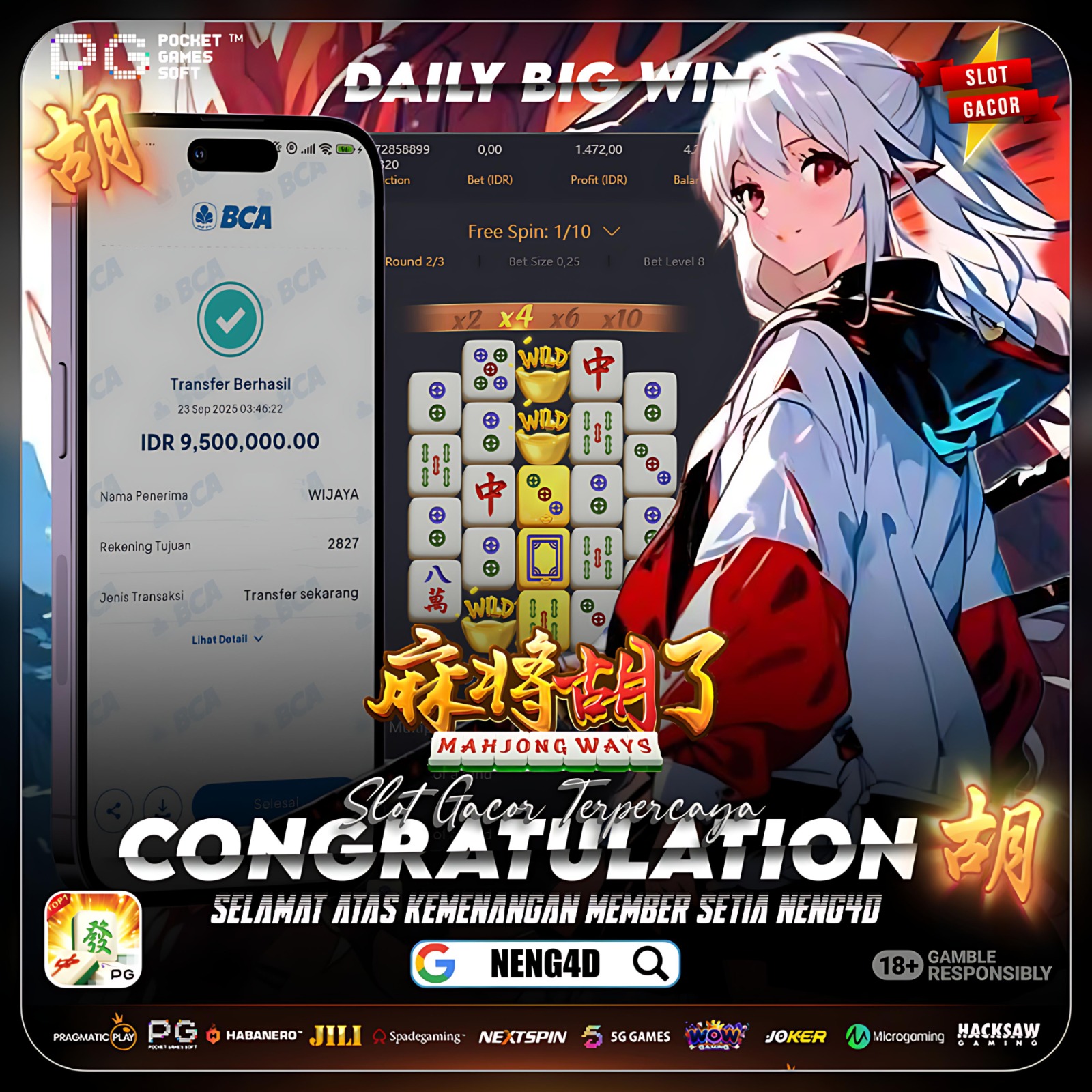 KEMENANGAN BESAR KEMBALI DI RAIH MEMBER SETIA NENG4D