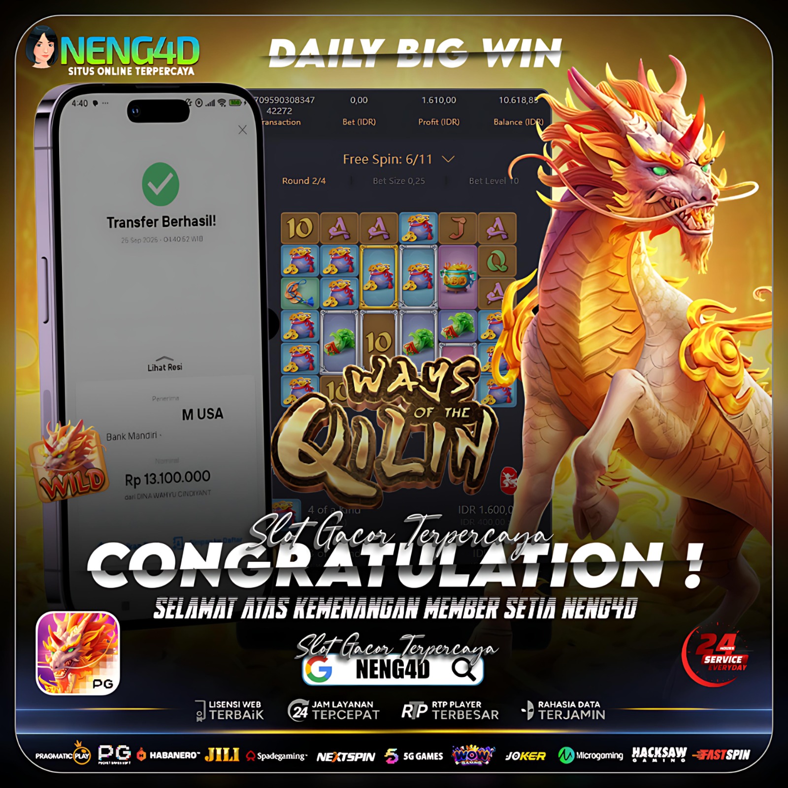 CUAN BARENG NENG4D DI WAYS OF QILIN PG SOFT