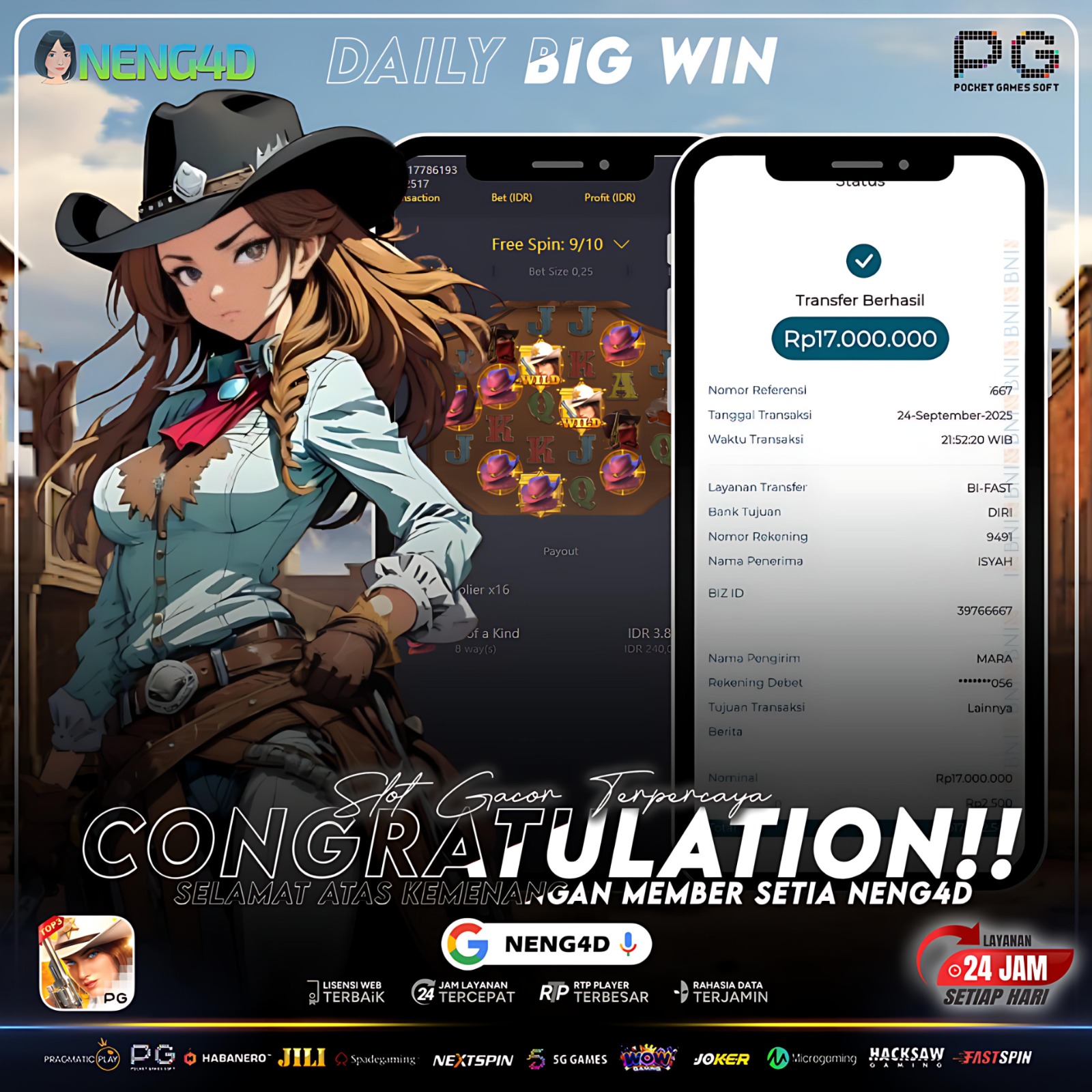 PG SOFT -WILD BOUNTY SHOWDOWN TEMBUS Rp.17.000.000