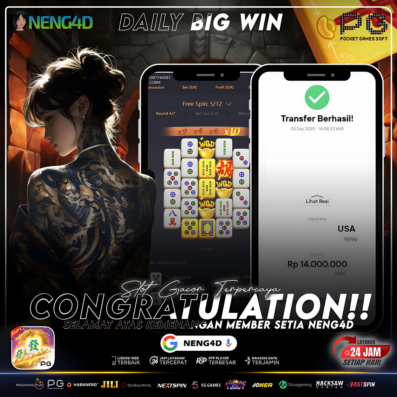 PG SOFT -  JACKPOT MAHJONG WAYS 2 Rp.14.000.000