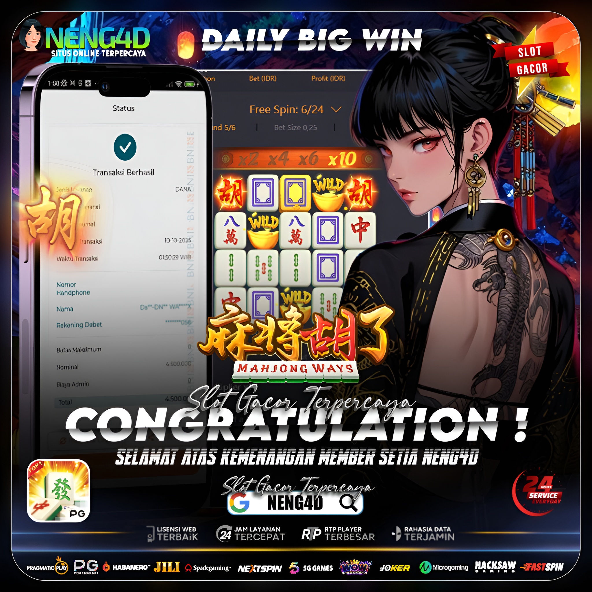 UBIN EMAS BERKILAU! MEMBER NENG4D RAIH 4,5 JUTA DI MAHJONG WAYS PG SOFT!