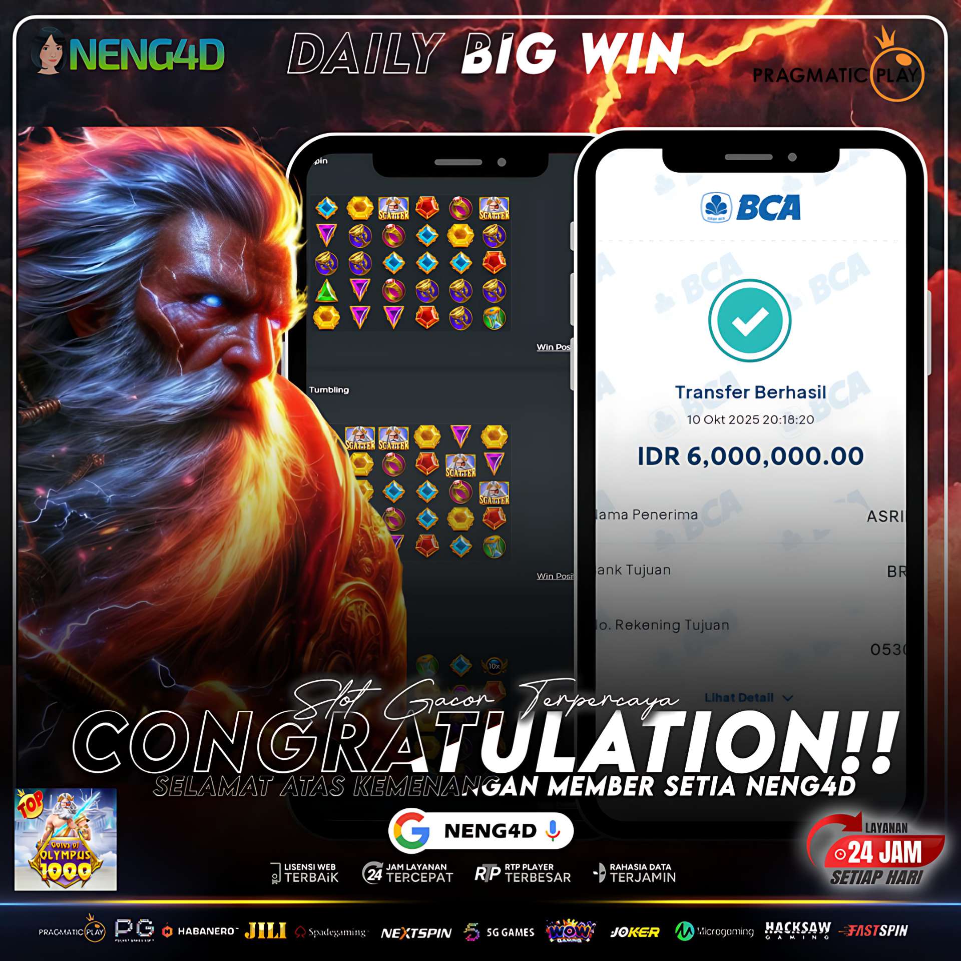 MENANG BESAR BARENG NENG4D DI GATE OF OLYMPUS 1000