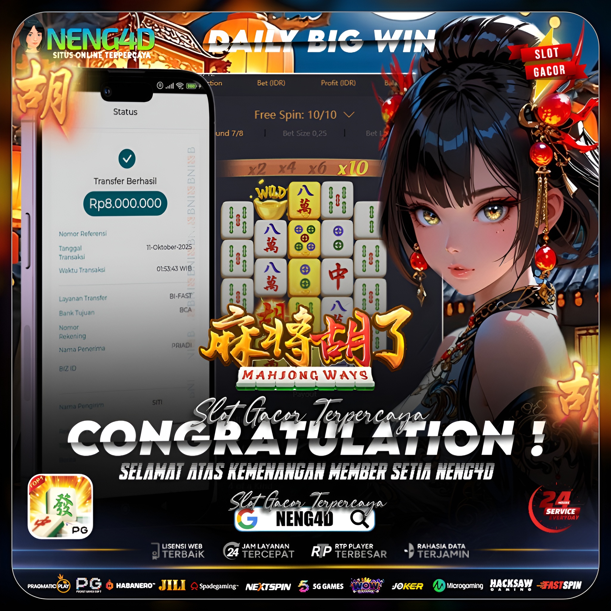 UBIN EMAS BERJATUHAN! MEMBER NENG4D RAIH KEMENANGAN 8 JUTA DI MAHJONG WAYS!