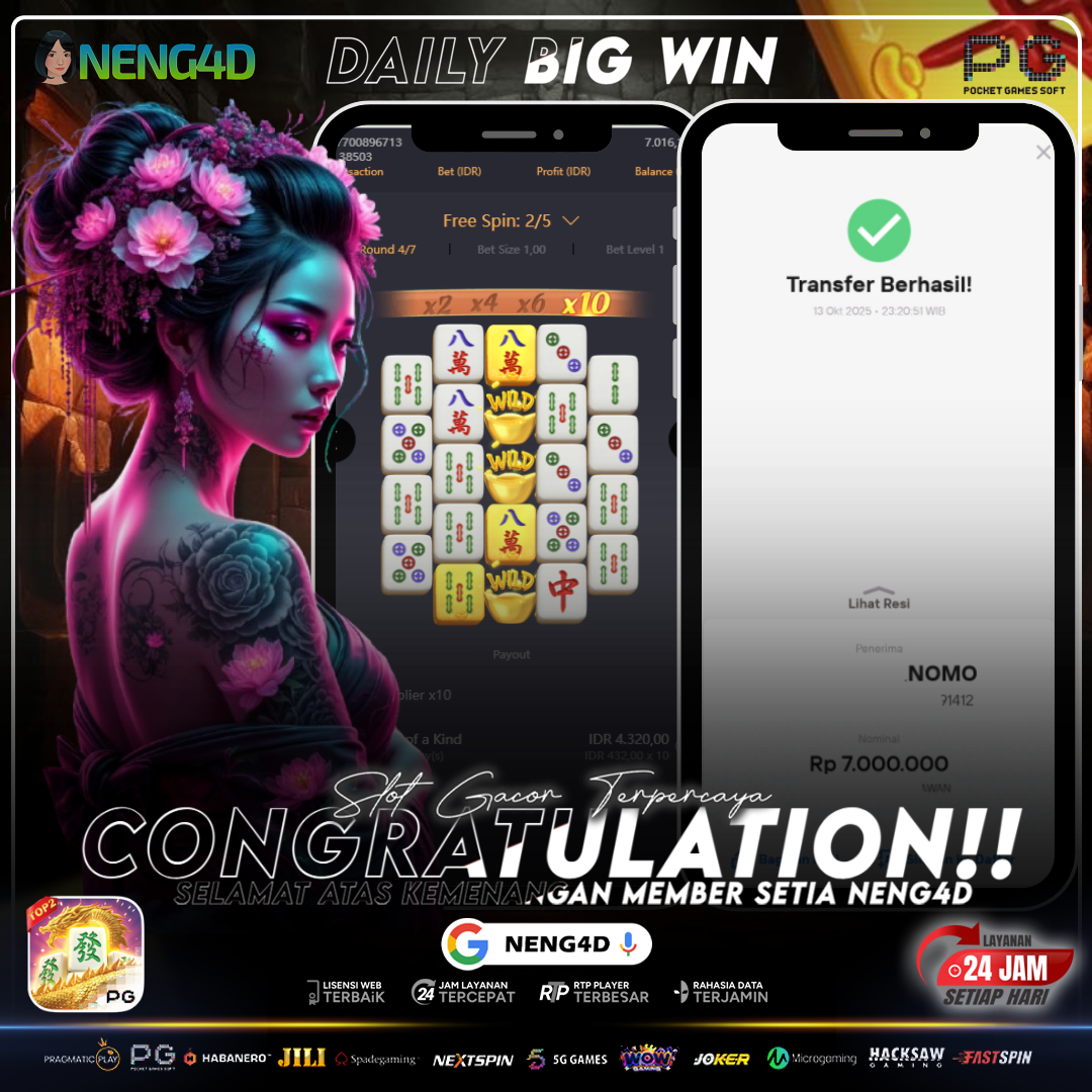 HOKI MELEDAK! MEMBER NENG4D MENANG BESAR 7 JUTA DI MAHJONG WAYS 2 PG SOFT!