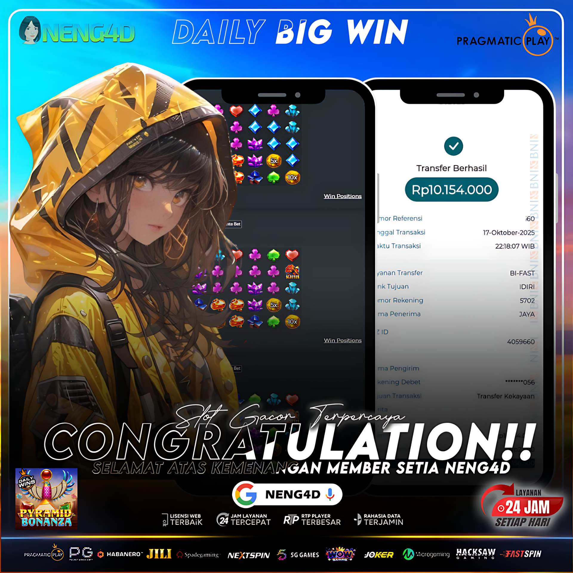 GEGER! MEMBER SETIA NENG4D RAIH KEMENANGAN 10 JUTA DI PYRAMID BONANZA PRAGMATIC PLAY