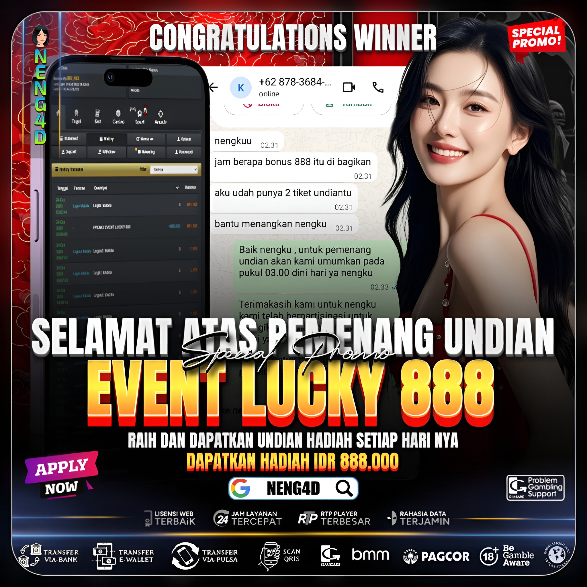 CONGRATULATION MEMBER SETIA NENG4D