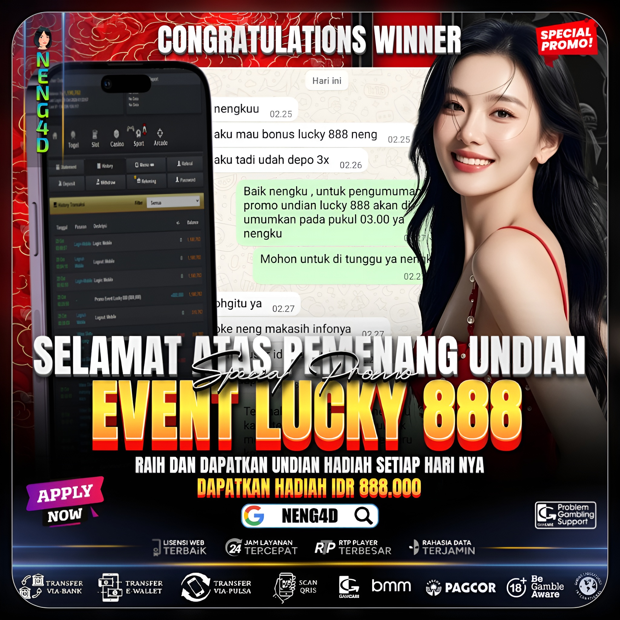 CONGRATULATION MEMBER SETIA NENG4D