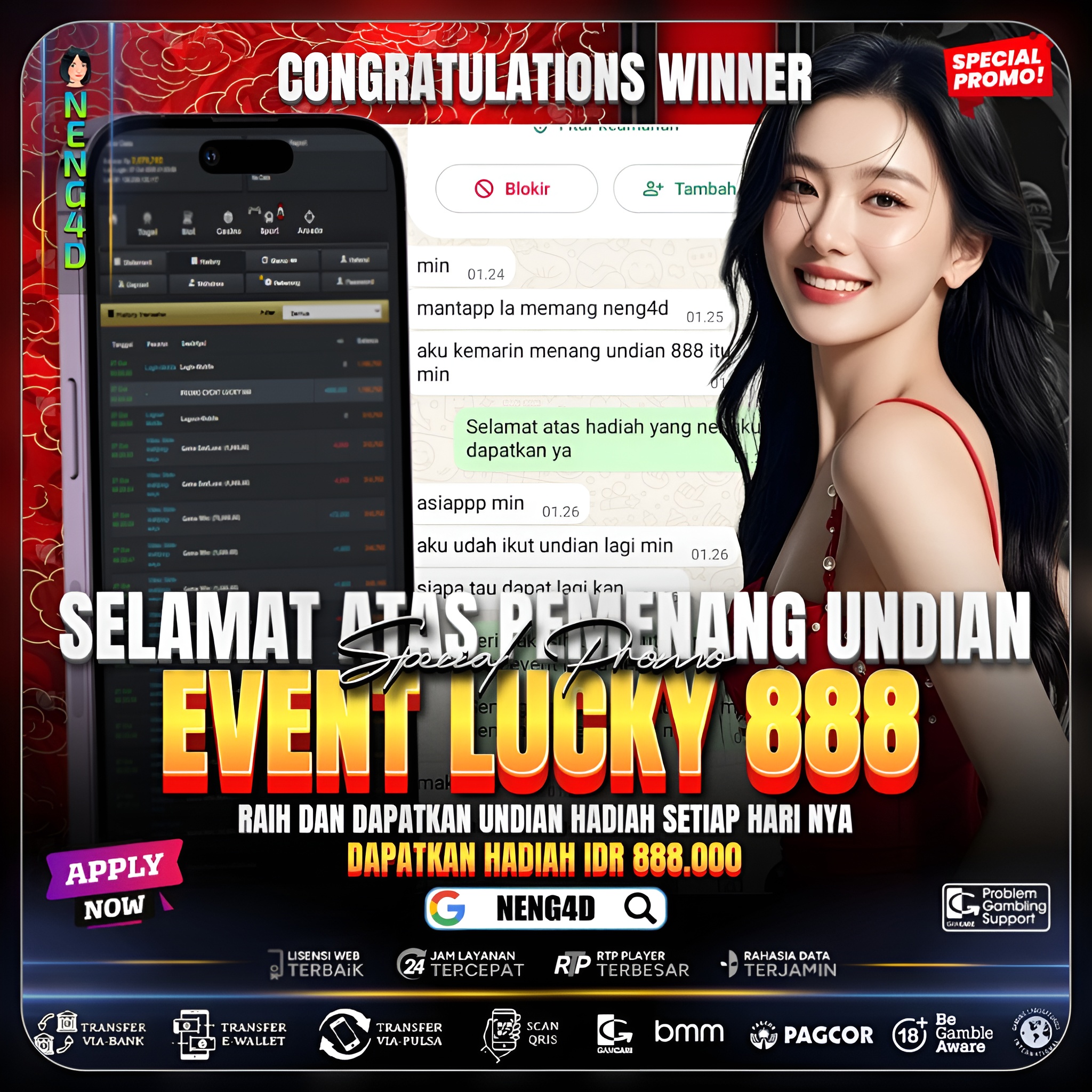 CONGRATULATION MEMBER SETIA NENG4D