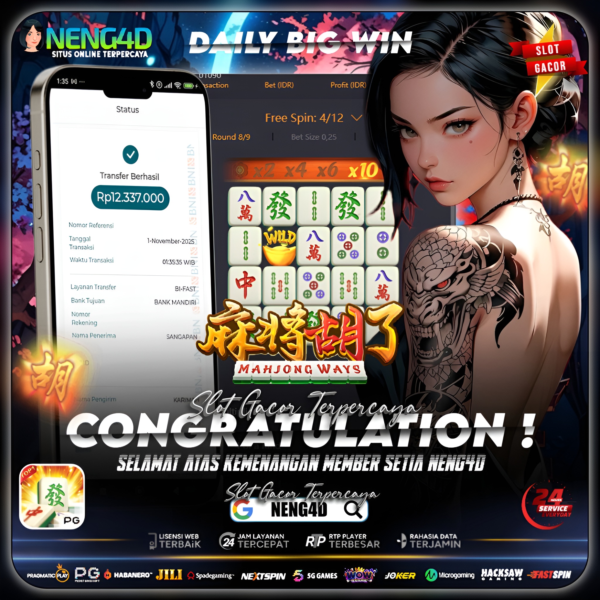 MEMBER SETIA NENG4D BERHASIL MENANG 12 JUTA DI MAHJONG WAYS PG SOFT