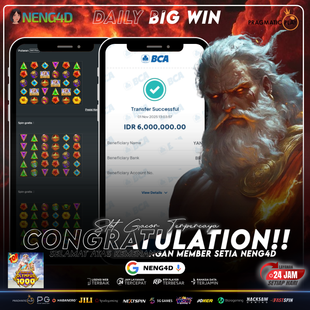 MENANG BESAR BARENG NENG4D DI GATE OF OLYMPUS 1000