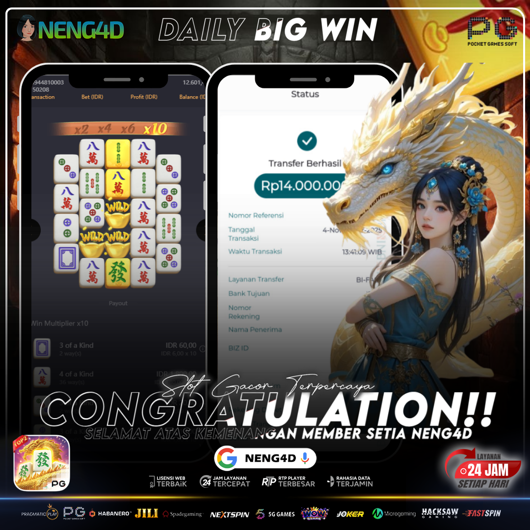 Ledakan Hoki Dahsyat! Mahjong Ways 2 Hadirkan Jackpot 14 Juta untuk Member Setia NENG4D