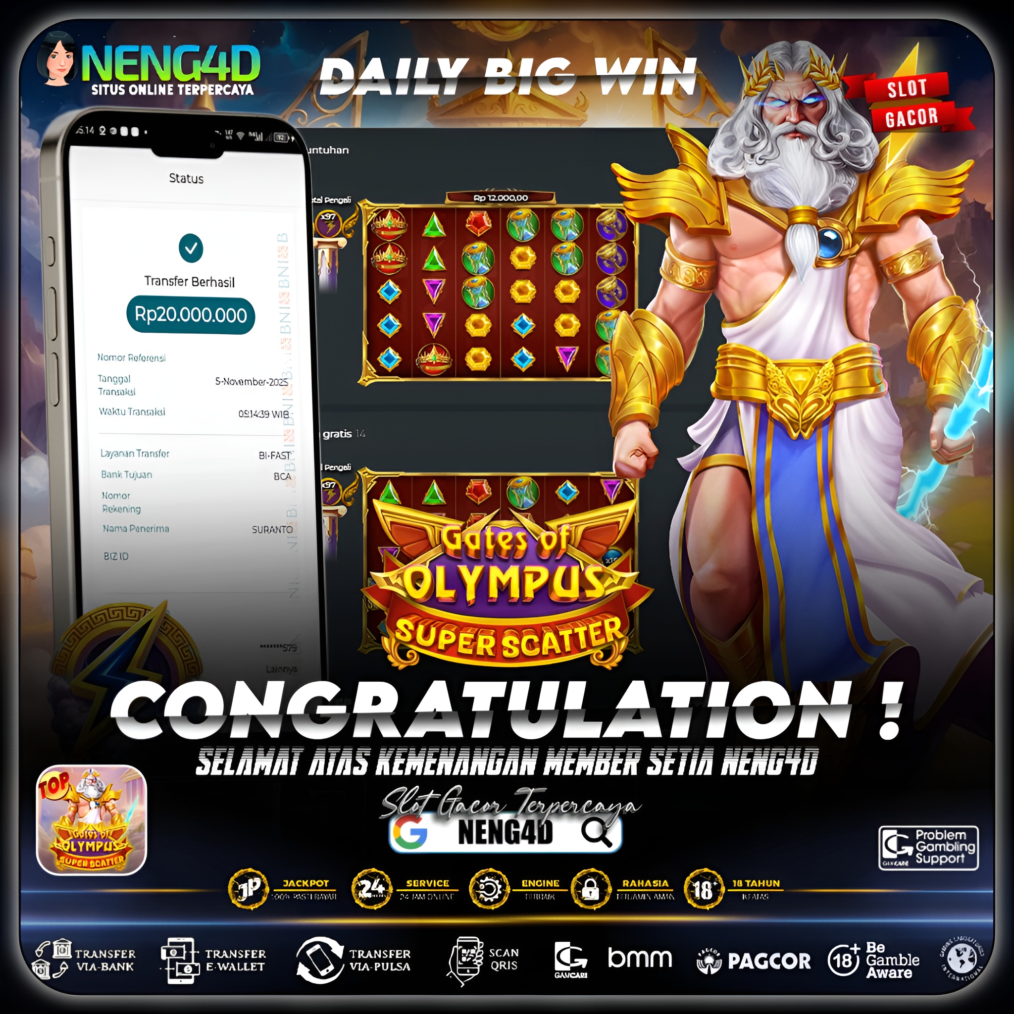 KEMENANGAN BESAR DI GATES OF OLYMPUS!