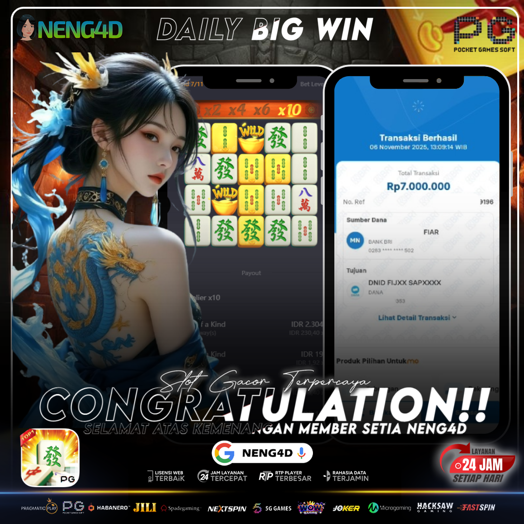 MEMBER SETIA NENG4D MENANG 7 JUTA DI MAHJONG WAYS PG SOFT