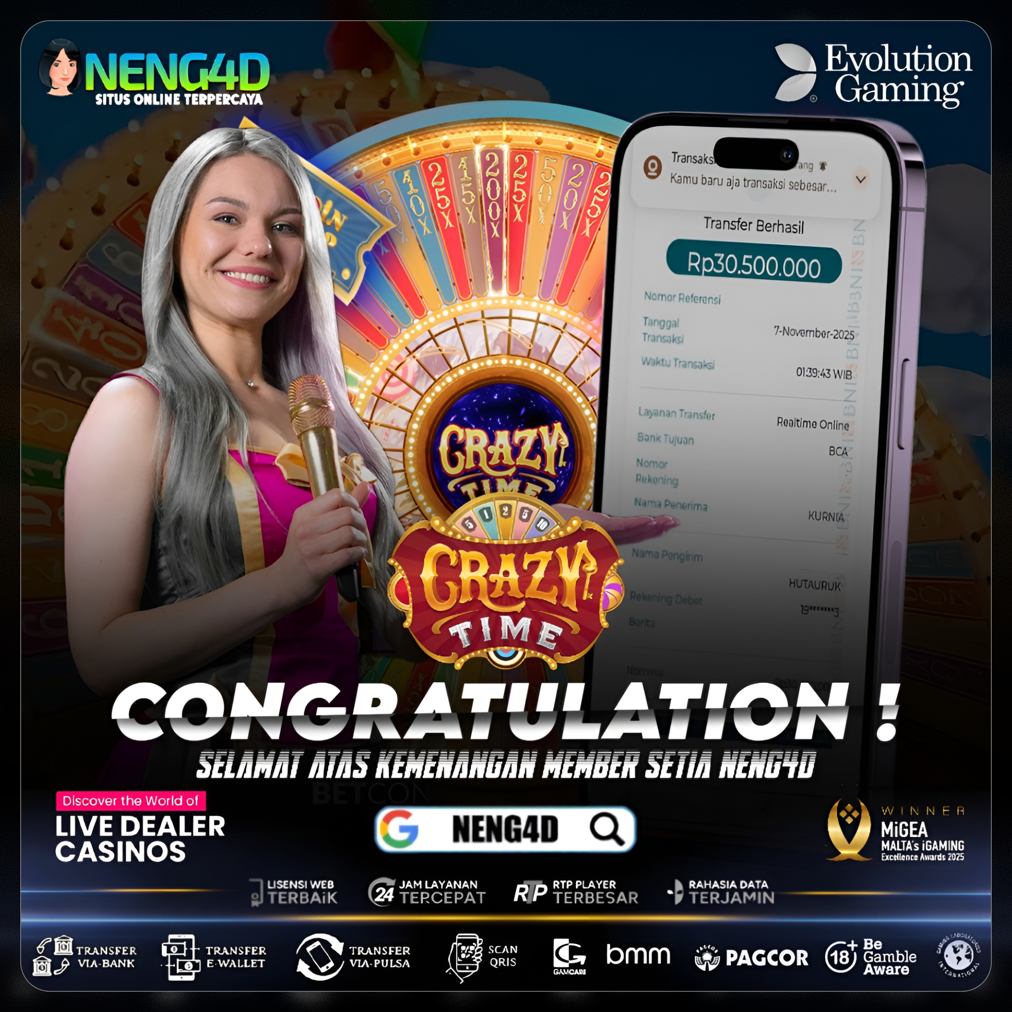 MENANG BESAR CRAZY TIME BARENG NENG4D