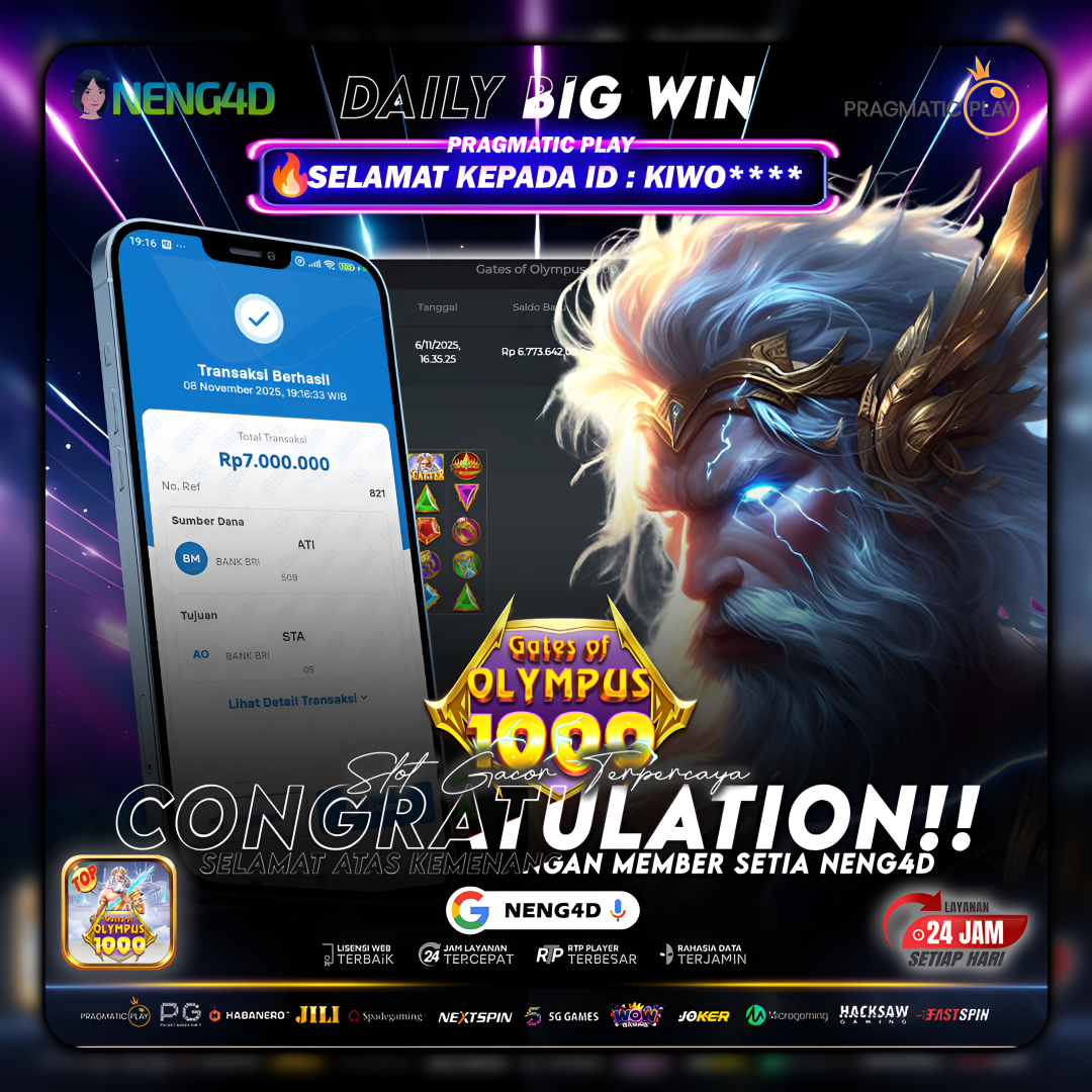 MENANG 7 JUTA DI GATES OF OLYMPUS X1000 PRAGMATIC PLAY