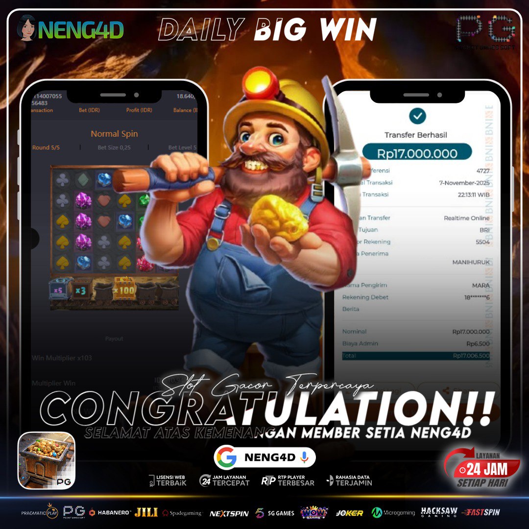MEMBER SETIA NENG4D MENANG 17 JUTA DI GEMSTONES GOLD PG SOFT