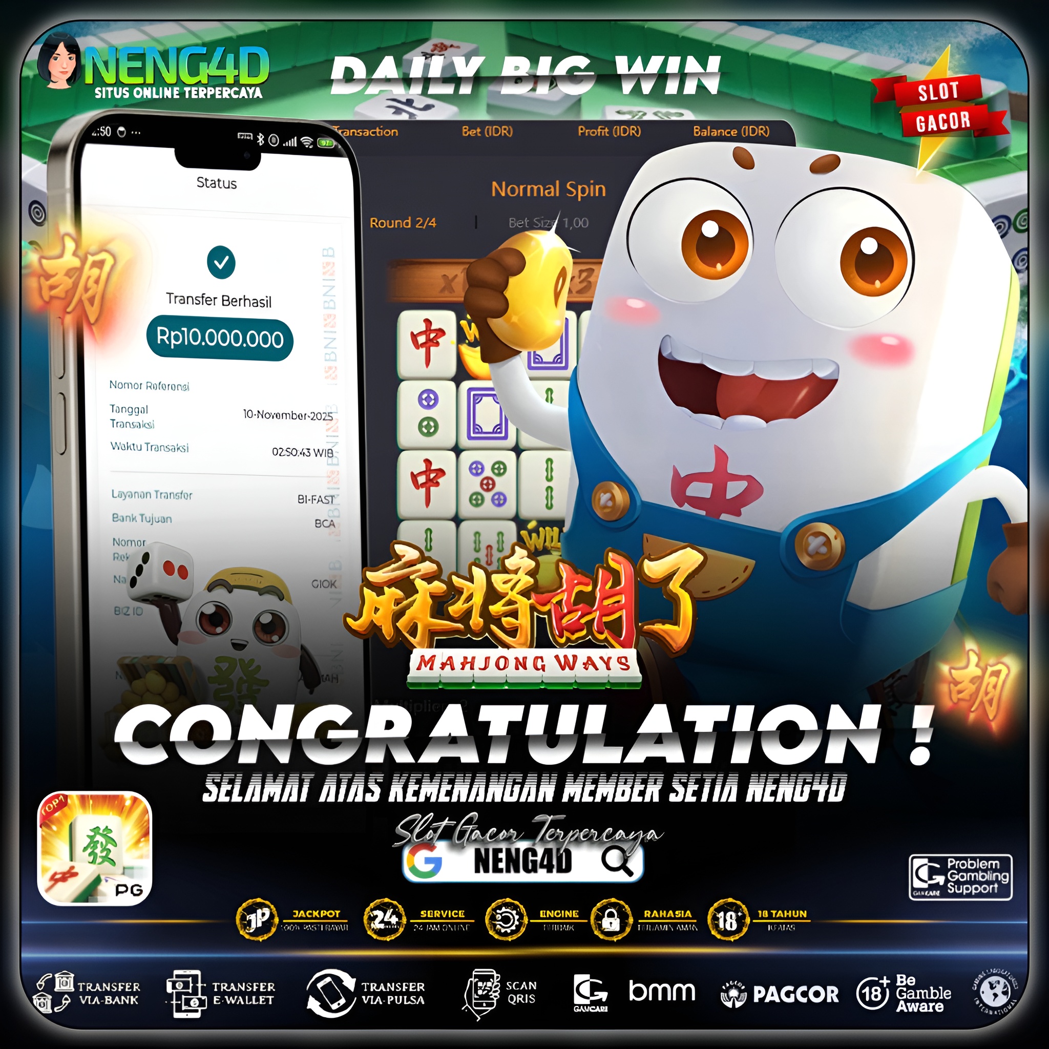 Kemenangan 10 Juta di Mahjong Ways PG Soft