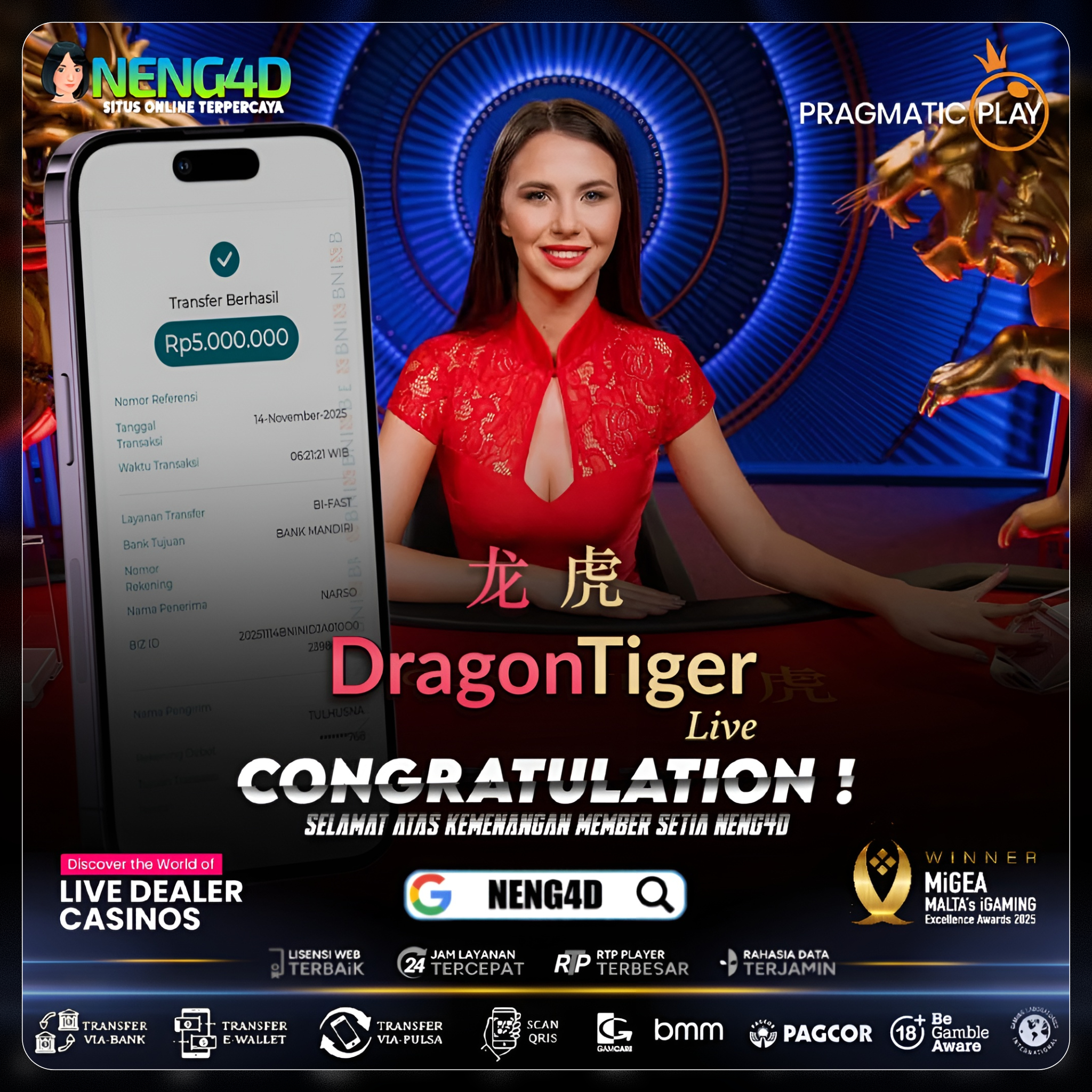 FEELING JITU DRAGON TIGER PRAGMATIC PLAY