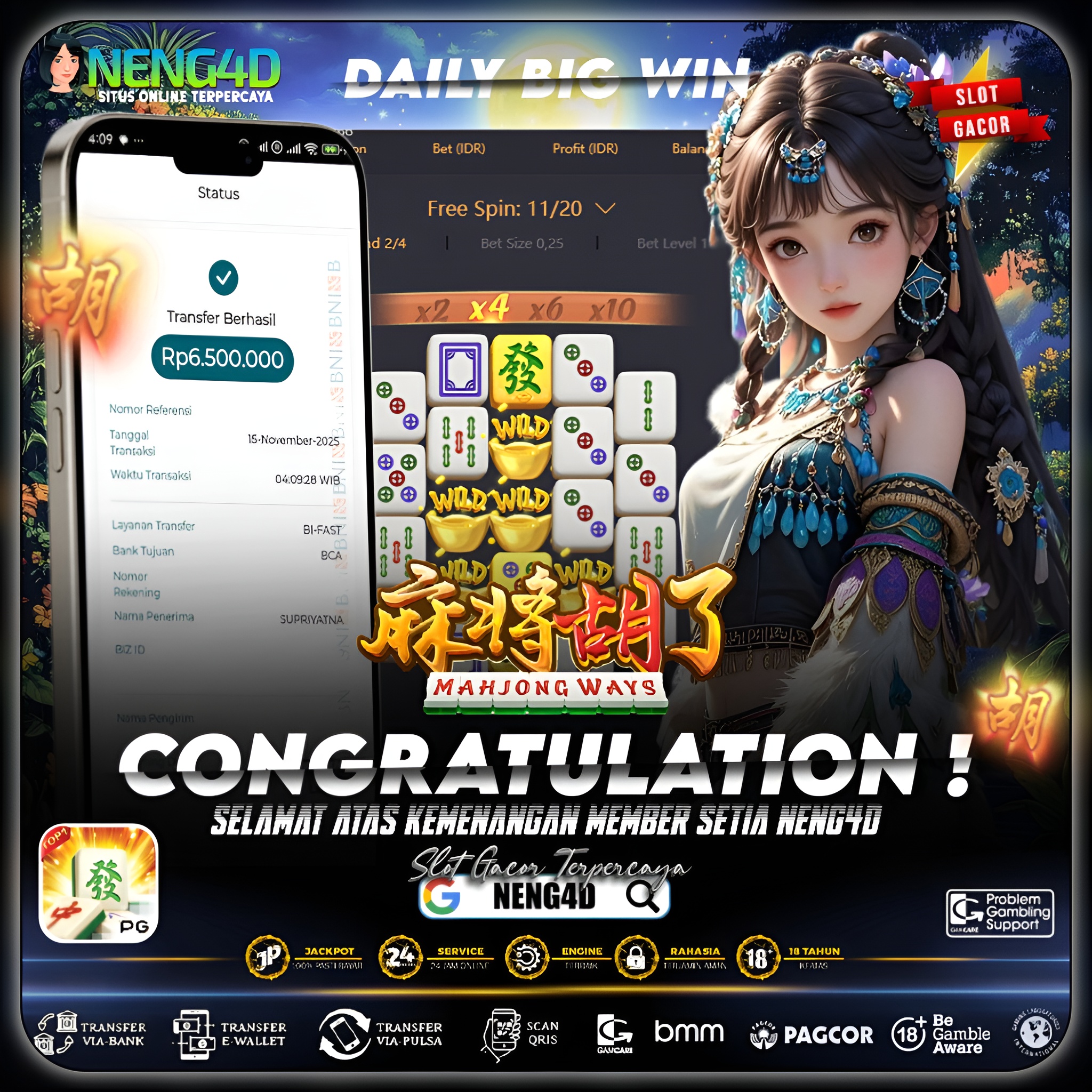 KEMENANGAN 6 JUTA DI MAHJONG WAYS PG SOFT