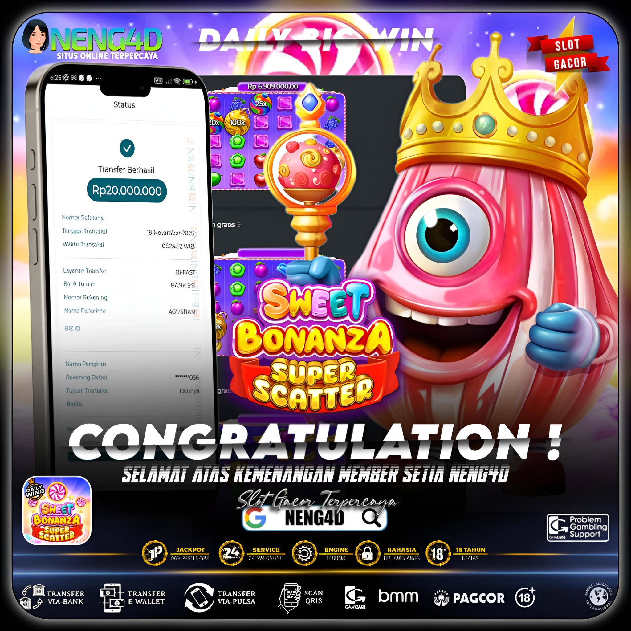 MENANG 20JT MAIN DI SWEET BONANZA SUPER SCATTER PRAGMATIC PLAY