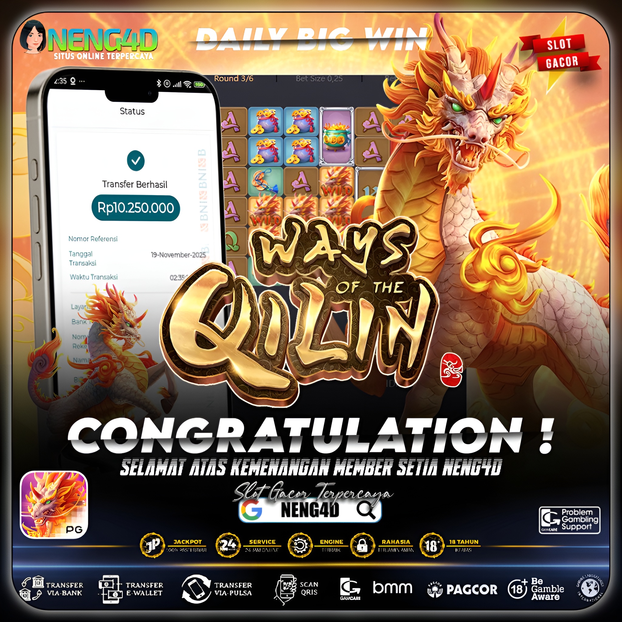 KEMENANGAN MEMBER SETIA NENG4D