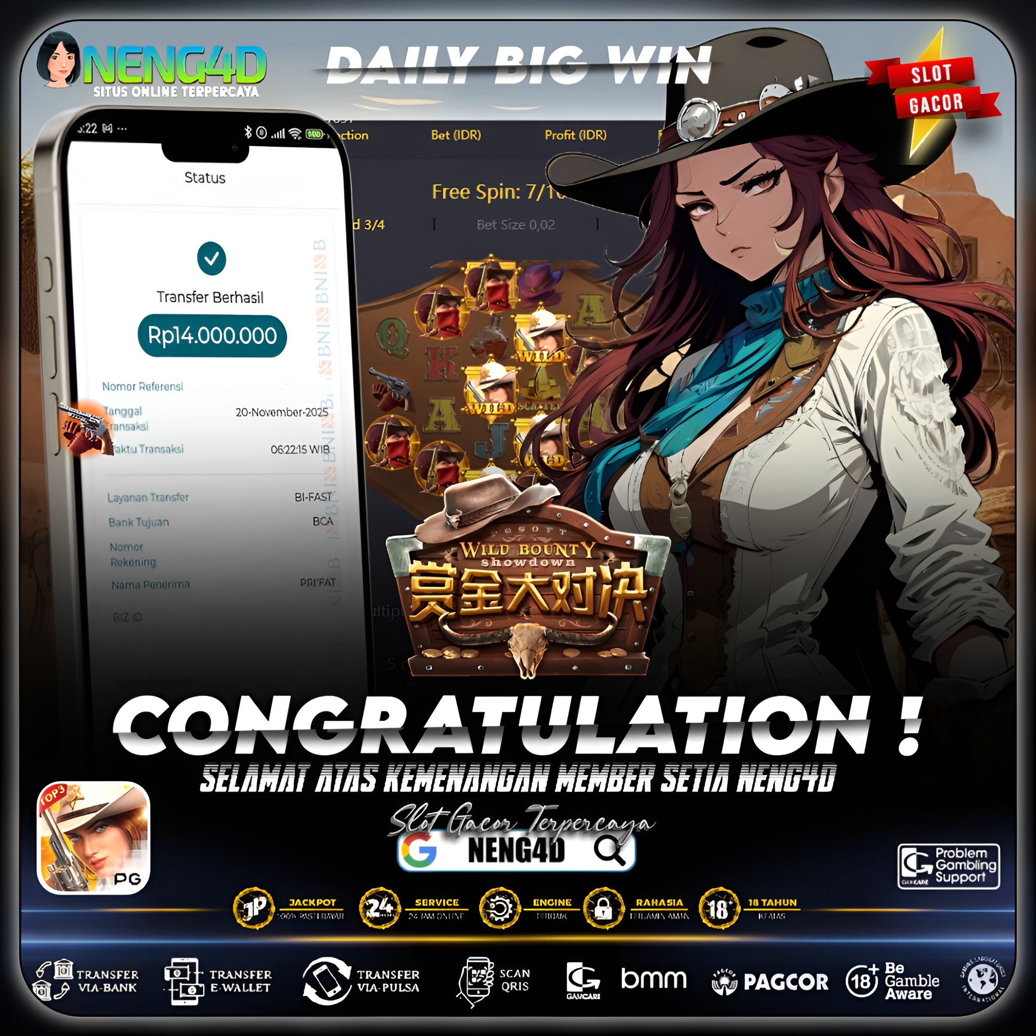 KEMENANGAN MEMBER SETIA NENG4D