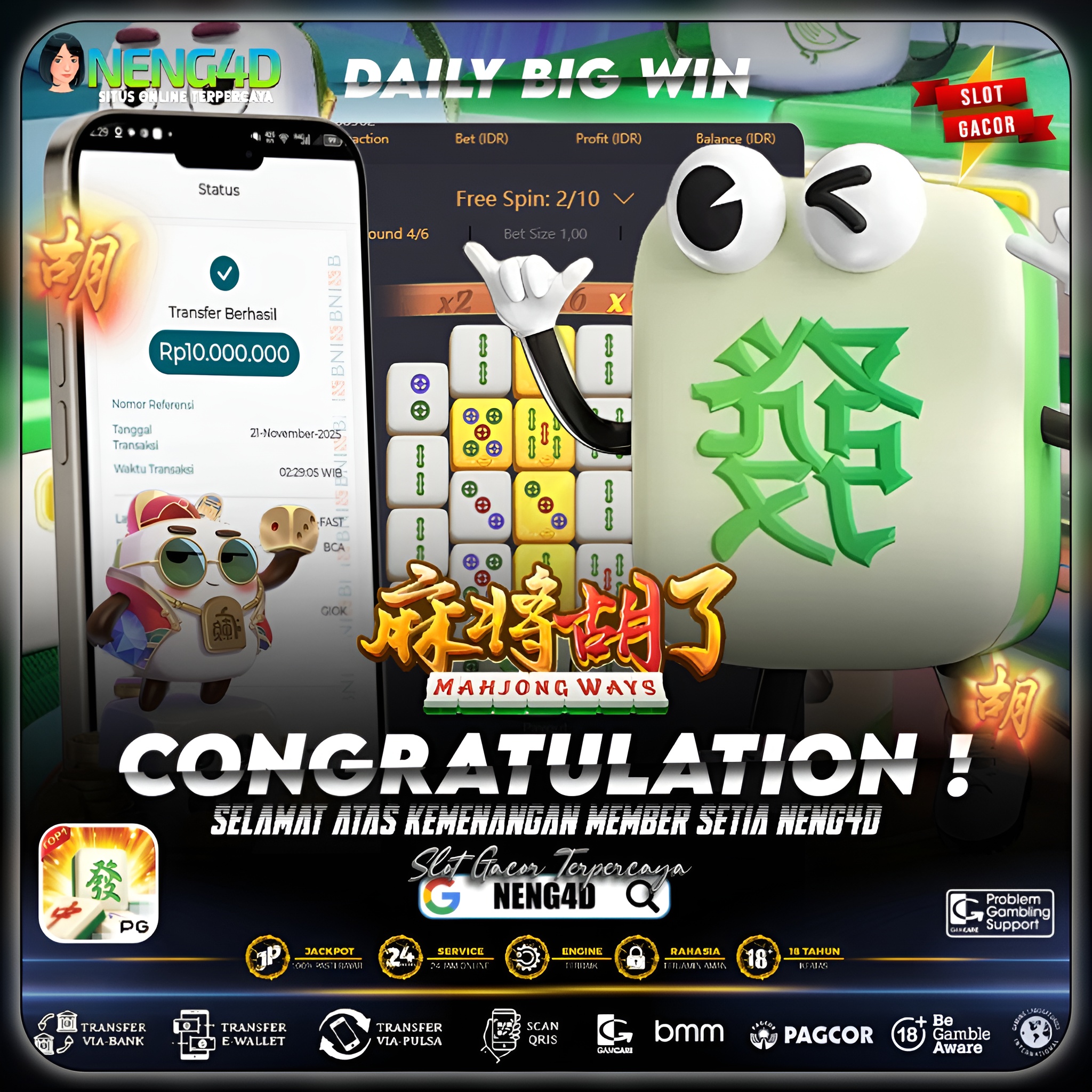 KEMENANGAN MEMBER SETIA NENG4D