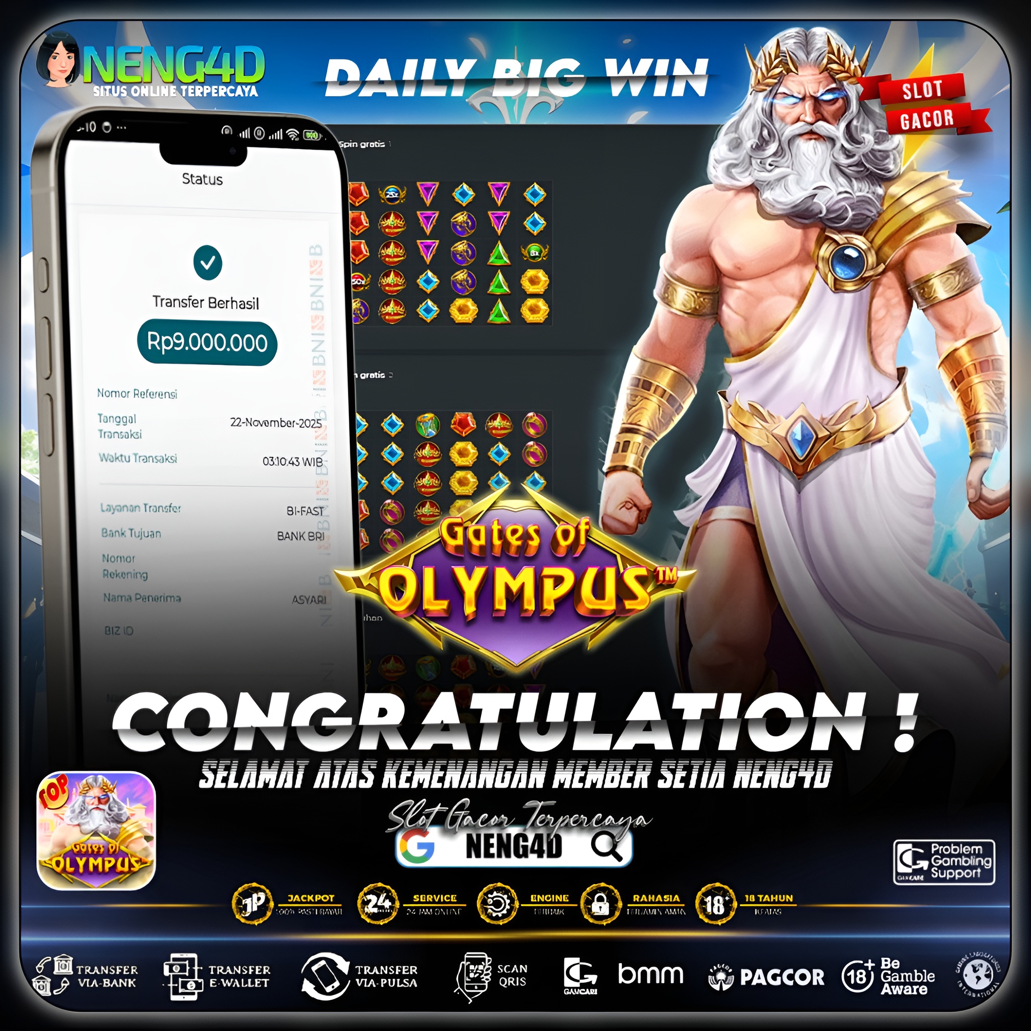 KEMENANGAN MEMBER SETIA NENG4D