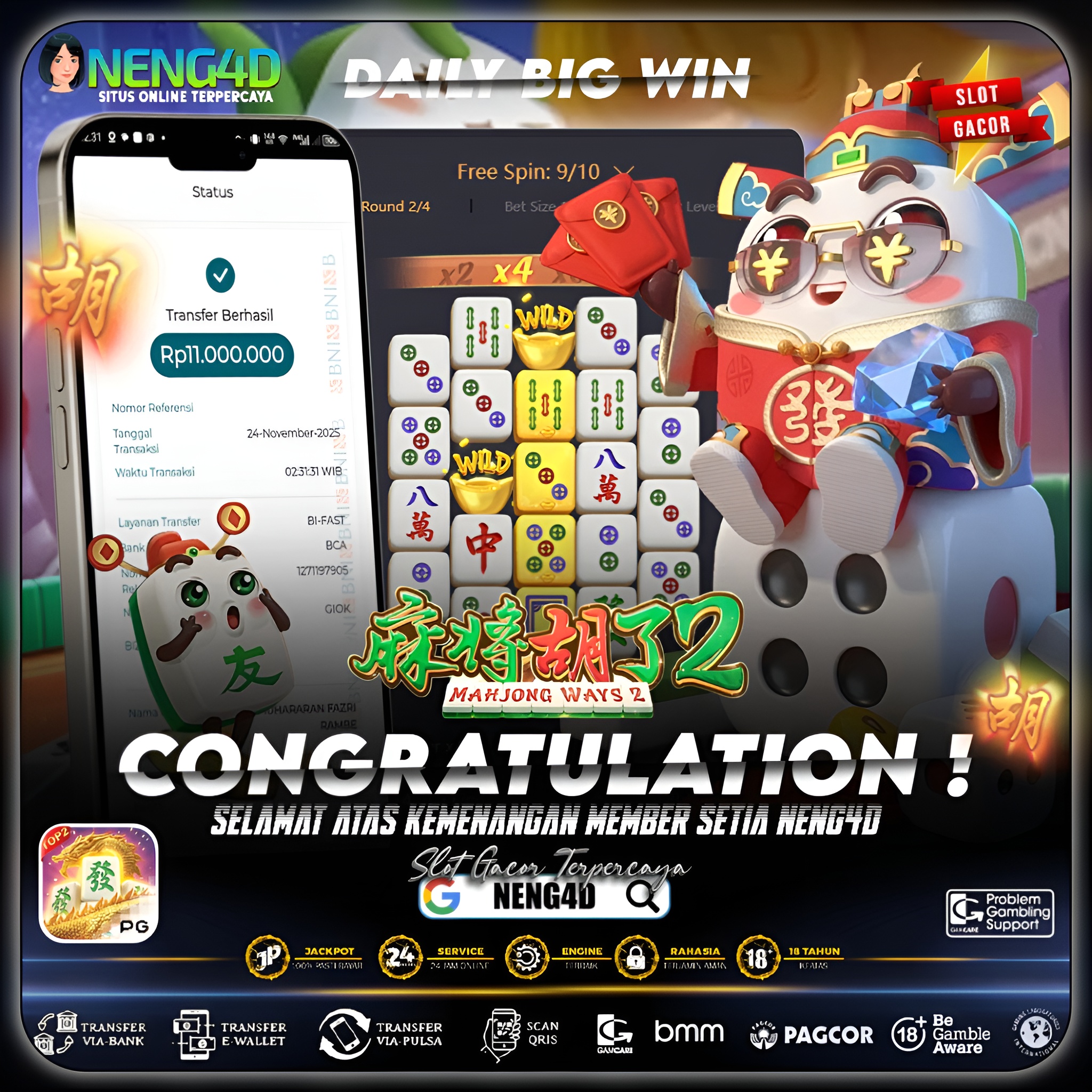 MENANG 11JT MAIN DI MAHJONG WAYS PG SOFT