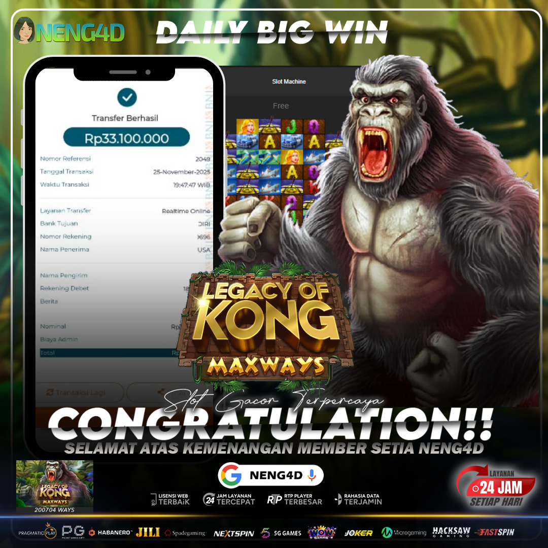 MENANG 33 JT MAIN DI LEGACY OF KONG MAXWAYS SPADEGAMING