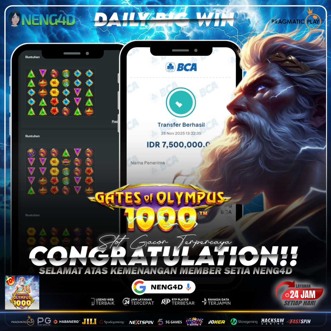 BARENG NENG4D PETIR X500 MENDARAT DI GATE OF OLYMPUS 1000